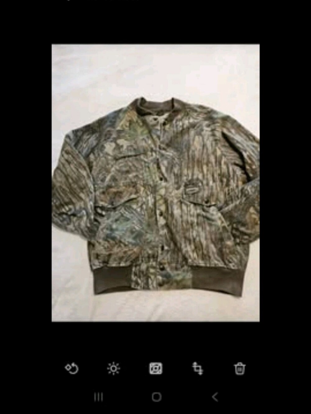 Vintage Spartan Realtree Camo Jacket Mens L Made In USA Canvas Bomber Hunting